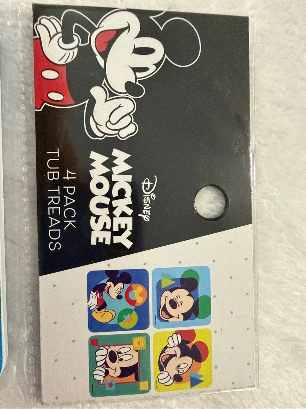 Disney Mickey Mouse Blue Green Cream Foam Tub Treads (4 Pack)